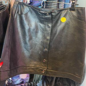 Topshop Black Leather Skirt